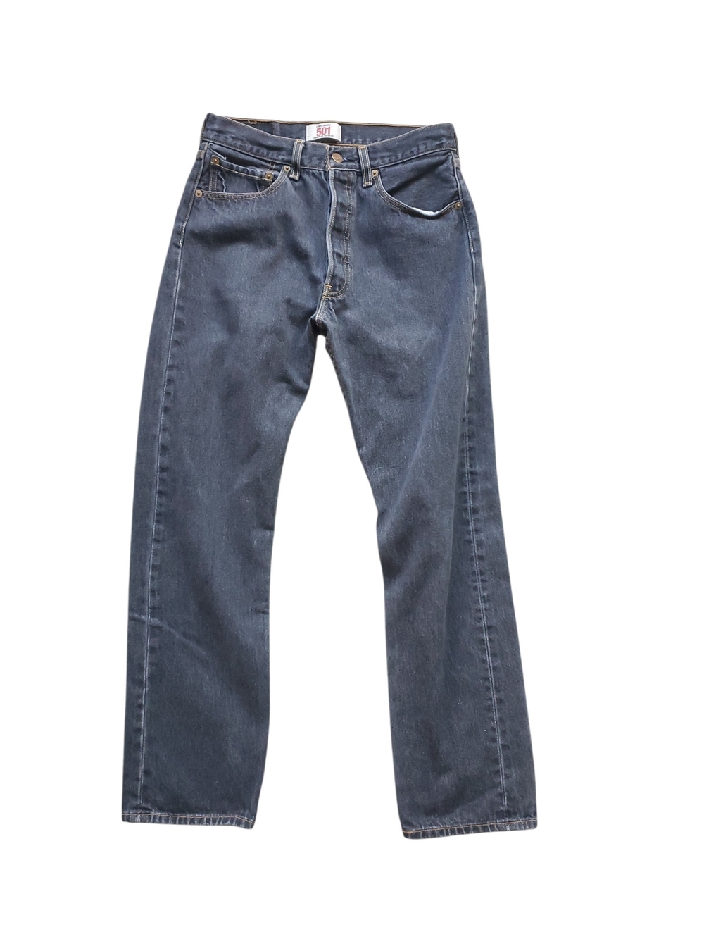 Classic Levi's 501 Straight 100% Cotton Jeans In Faded Black 29" Waist